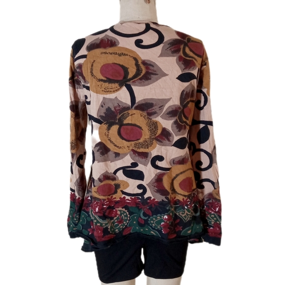 Big floral cotton kimono cardigan - Picture 4 of 5